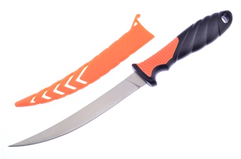 12" Filet Knife Orange w/ Sheath