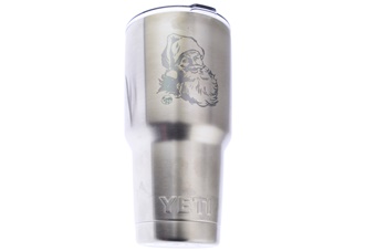 30oz Yeti With Santa Laser