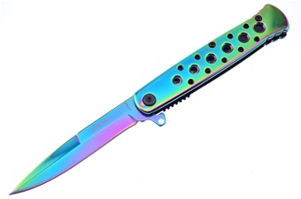 Closeout Rainbow Titanium Italian Stiletto (1p