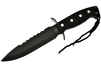 Closeout Black Rubberized Bowie (1pc)