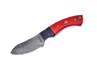 Damascus Blade Red G10 Hunter - No Sheath(1