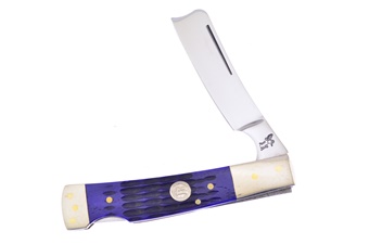 Show Sample Blue Jigged Bone Razor Lock (1pc)