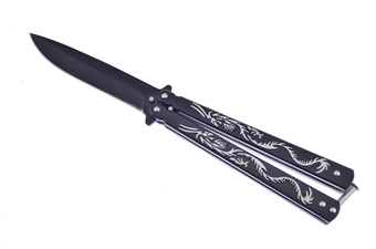 Closeout Black Silver Dragon Butterfly Knife(1p)