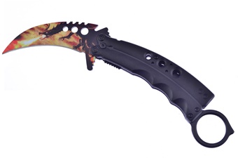 Show Sample Orange Flame Karambit Tactical(1