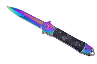 Show Sample Black Swirl Rainbow Titanium Tactical(1p)