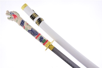 42.5" White Open Mouth Katana