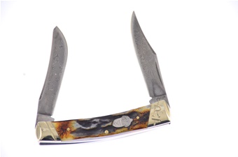 Bone Stag Damascus Small Moose