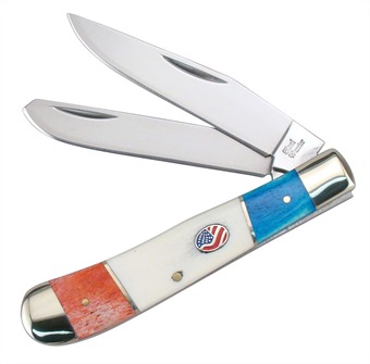 4.25" American Flag Red/White/Blue Smoothbone Trapper