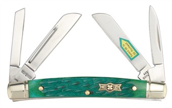 3.5" Teal Green Bone 4-Blade Congress