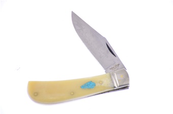 4" Smoothbone Stainless Steel w/Turquoise Inlay