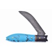 CCN-03941 - Show Sample Turquoise/Cape Buffalo Horn Damascus Hawkbill (1p