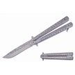 CCN-08661 - Show Sample Silver Skulls Butterfly Knife (1pc)