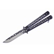 CCN-08662 - Show Sample Slv/Black Skulls Butterfly Knife (1pc)