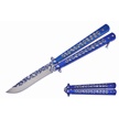 CCN-08664 - Closeout Blue Skulls Butterfly Knife (1pc)