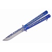 CCN-08664 - Closeout Blue Skulls Butterfly Knife (1pc)