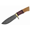 CCN-09438 - Closeout Stk Leather Wood Damascus Bowie(1p)